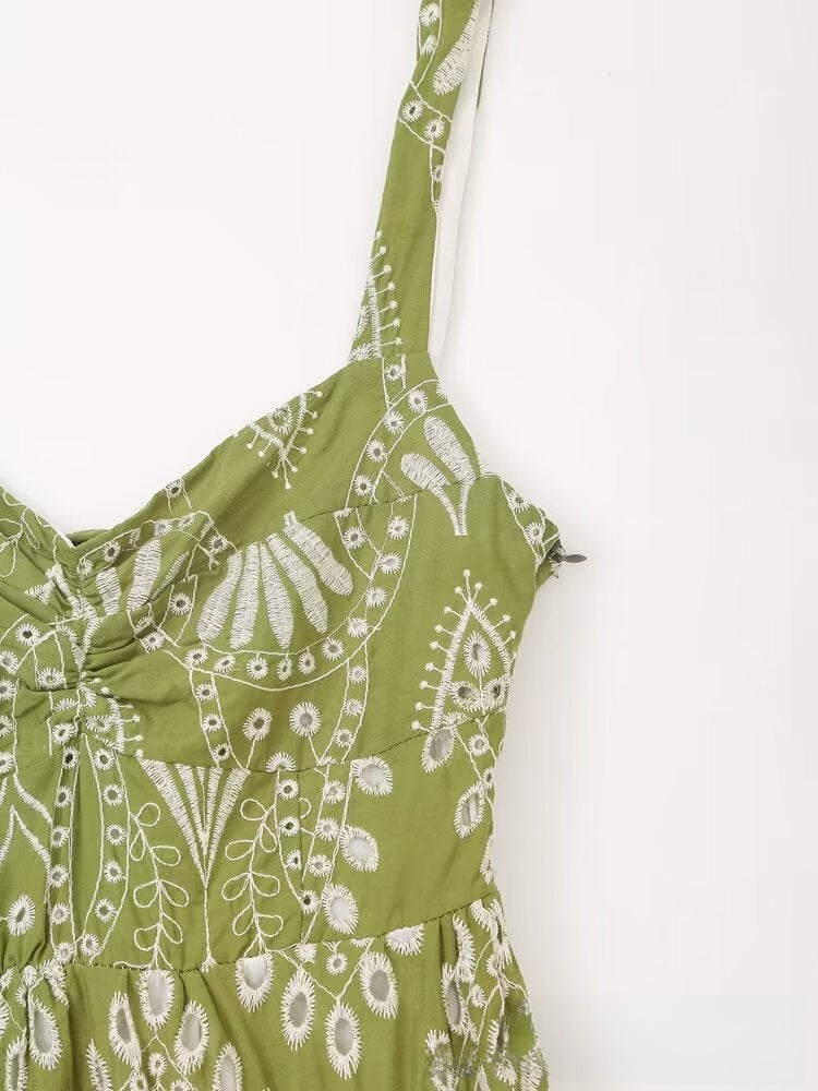 Aurelle Embroidered Midi Dress