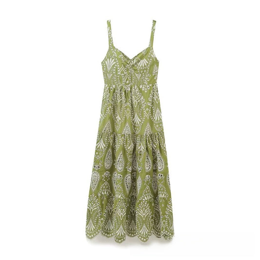 Aurelle Embroidered Midi Dress