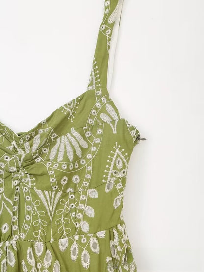 Aurelle Embroidered Midi Dress